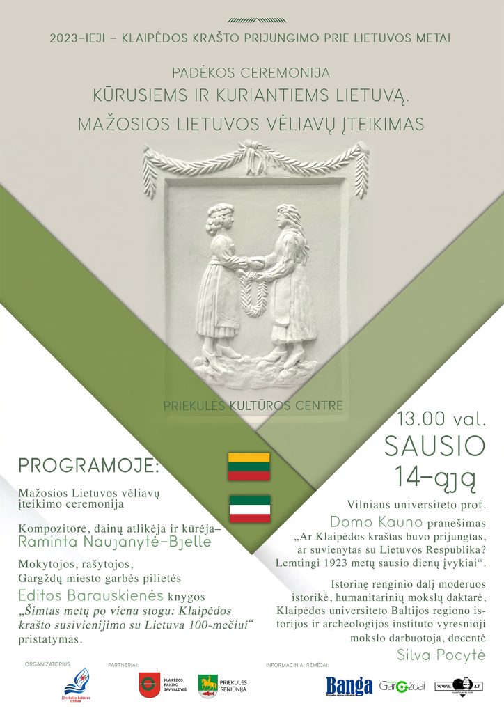 PADĖKOS CEREMONIJA KŪRUSIEMS IR KURIANTIEMS LIETUVĄ - Priekulės meno ir ...